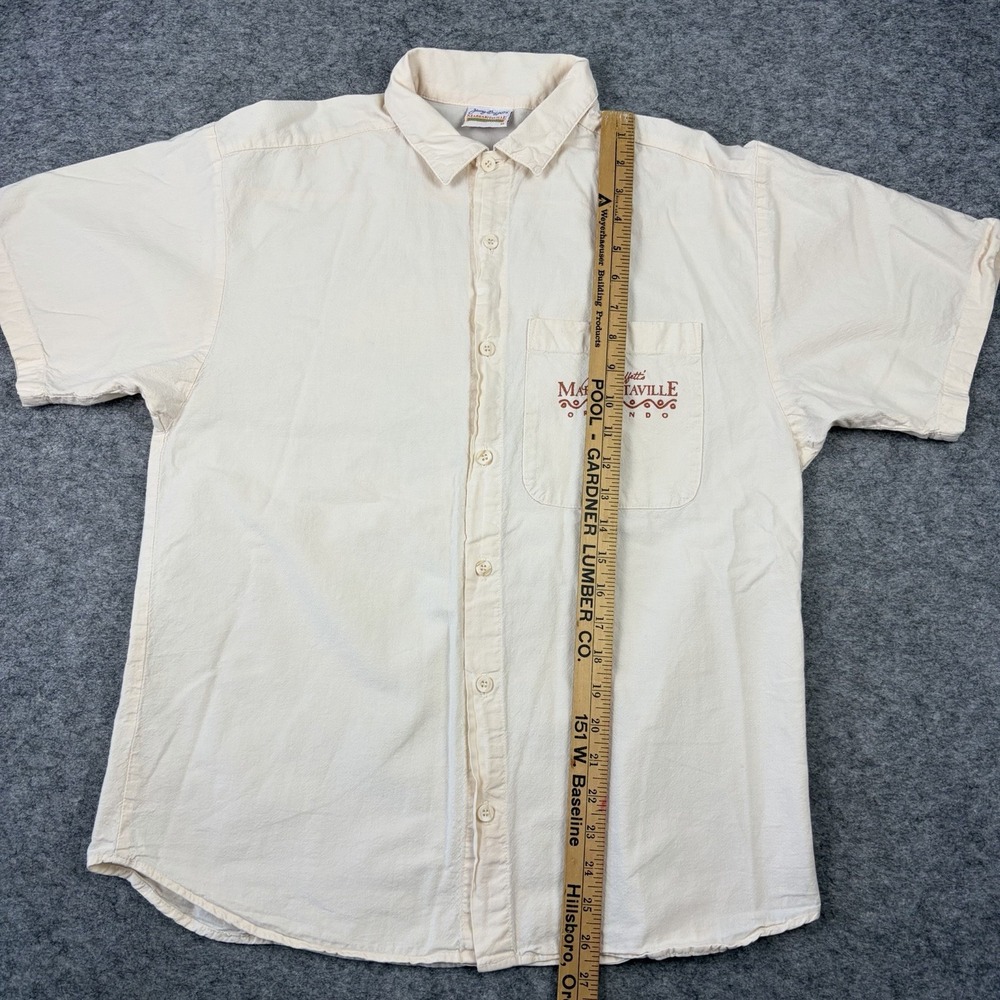 Vintage Jimmy Buffet Margaritaville Shirt Mens Medium Cream Button Front 1995 - Picture 7 of 7